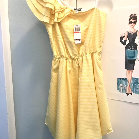 The Edit Gingham One-Shoulder Sun Dress XS - Picture 3 of 5